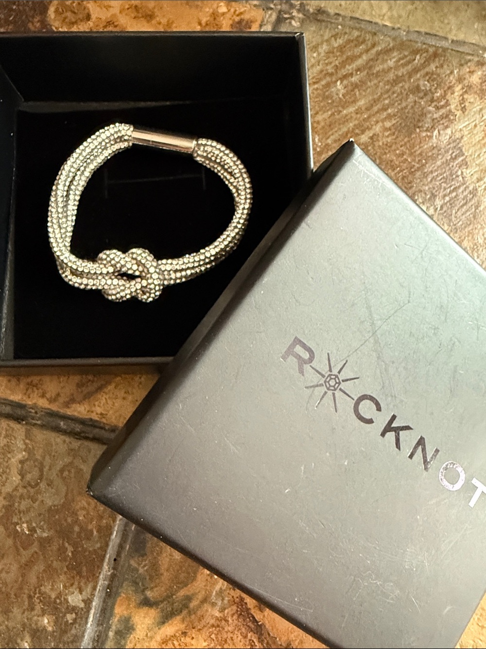 Rocknot Silver Knot Beaded Bracelet - Silver